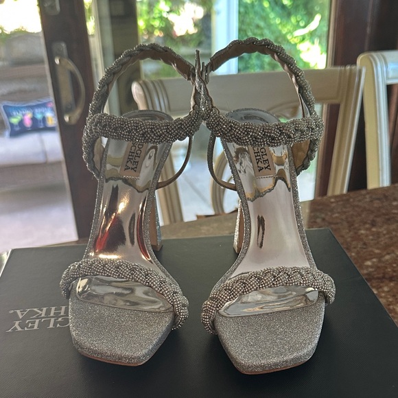 Badgley Mischka Glittering Silver Heels